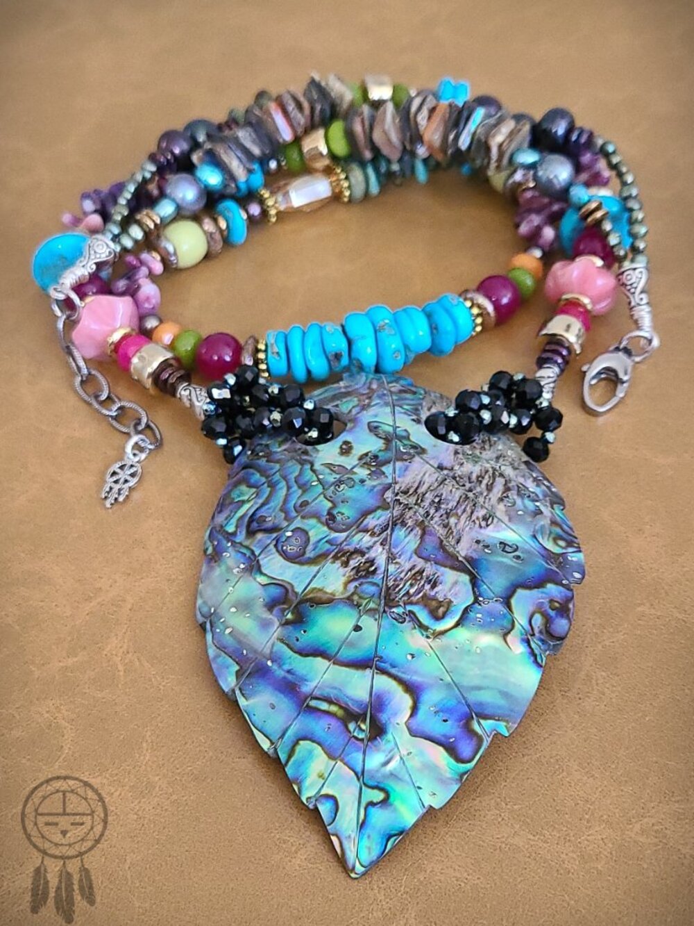 "ABALONE ADVENTURE" Artisan Crafted Statement Necklace - Picture 9 of 13